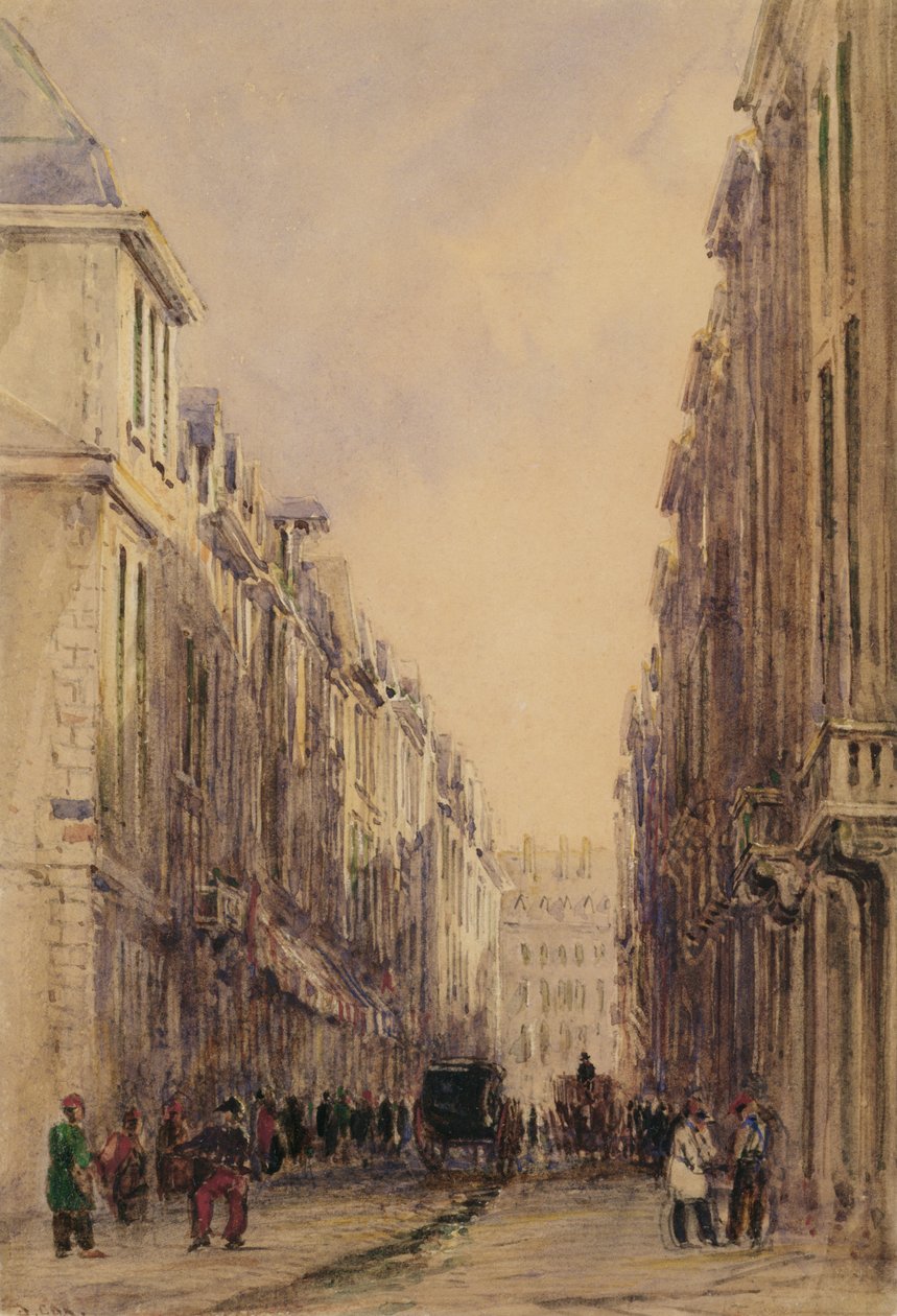 Rue Vivienne, Paris (kağıt üzerinde wc) by David Cox
