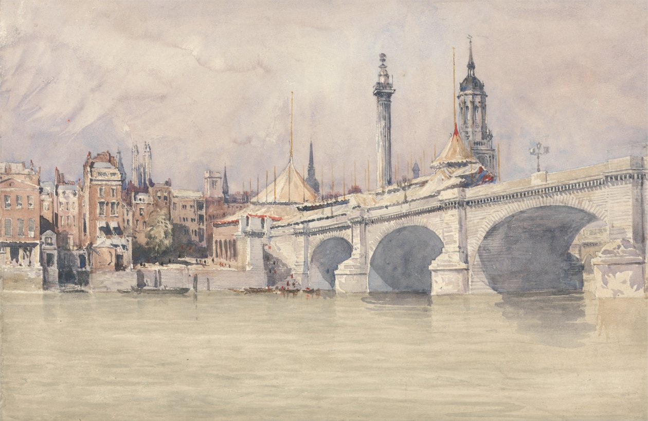 Yeni Londra Köprüsü'nün Açılışı by David Cox