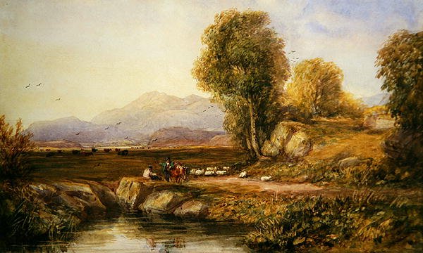 Conwy Vadisi (kağıt üzerine sulu boya) by David Cox