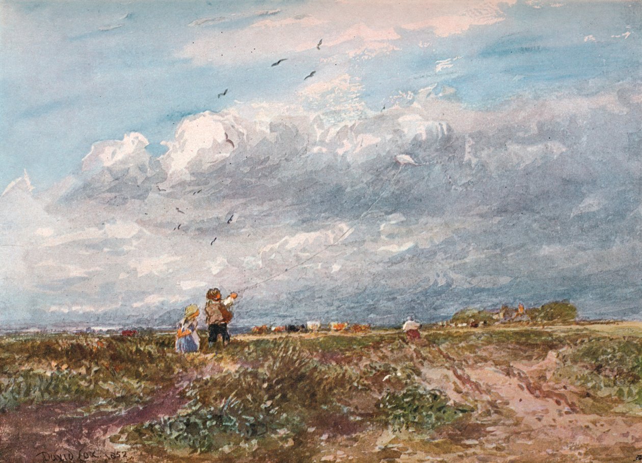 Uçurtma uçurmak, 1852 by David Cox the elder