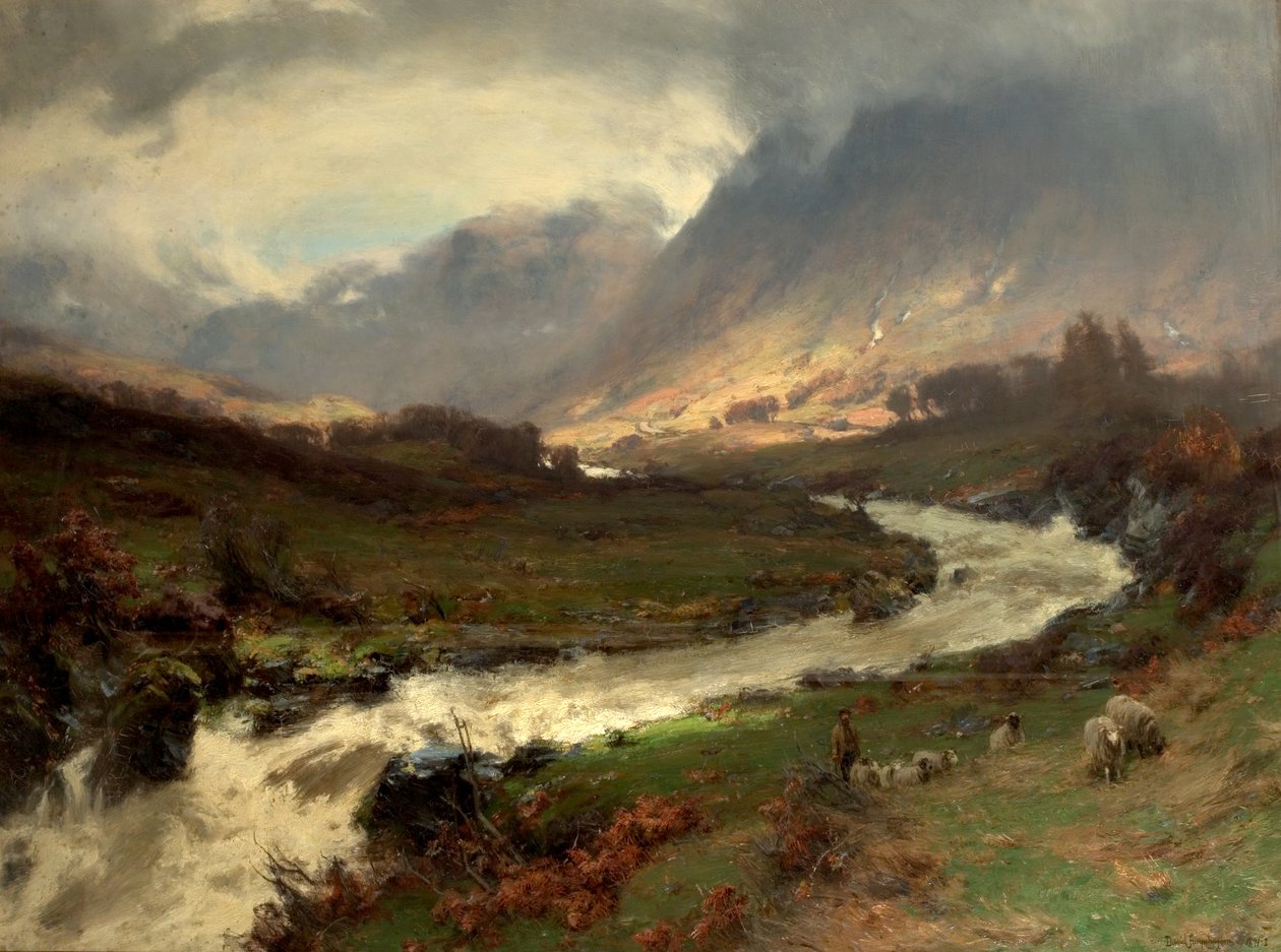 Fırtınada Bir Mola, Glen Lyon, Perthshire, İskoçya, 1891-92 by David Farquharson