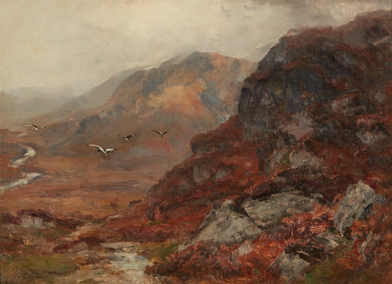 Highland Hills (tuval üzerine yağlı boya) by David Farquharson