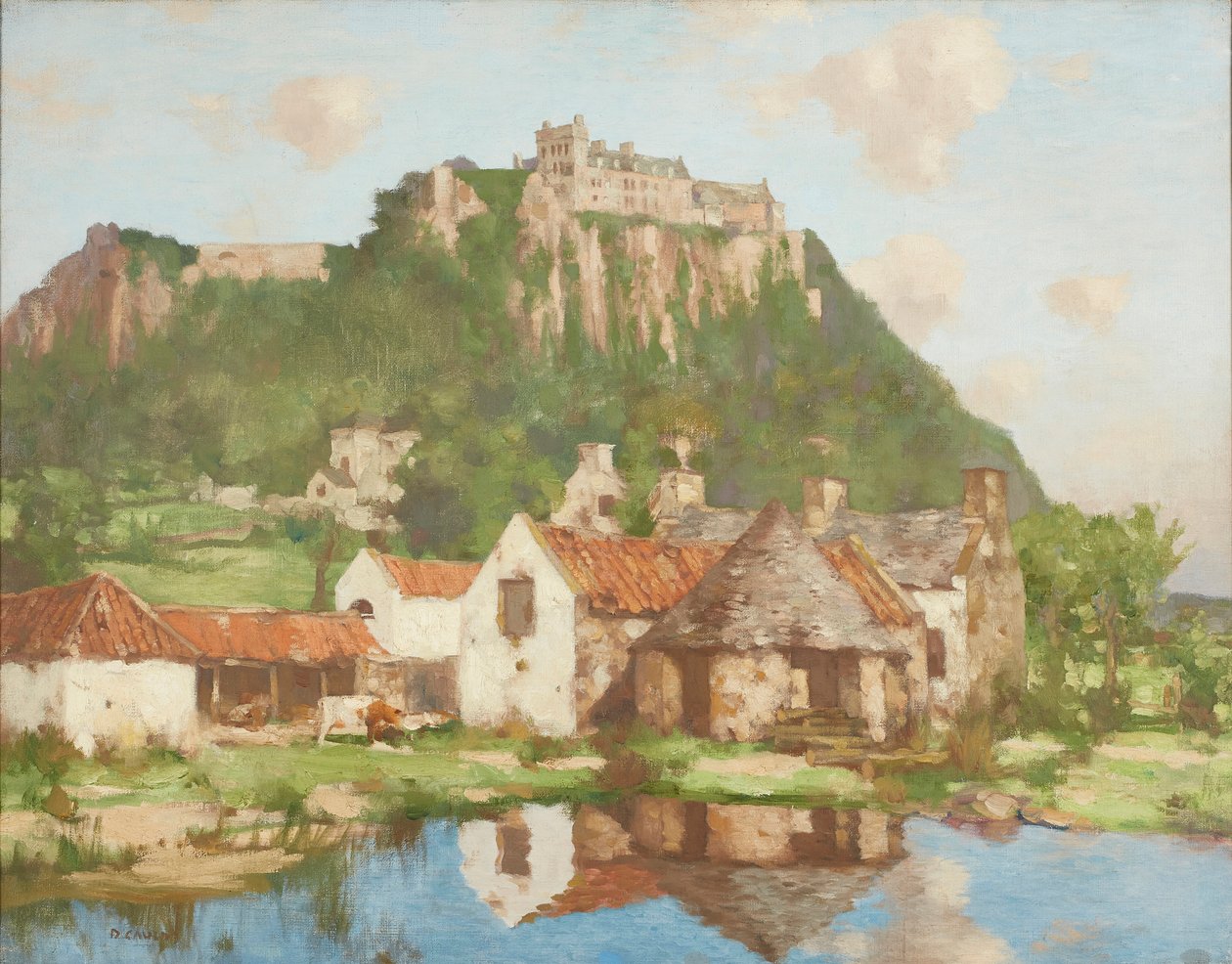 Stirling Kalesi Surlarının Altında (tuval üzerine yağlı boya) by David Gauld