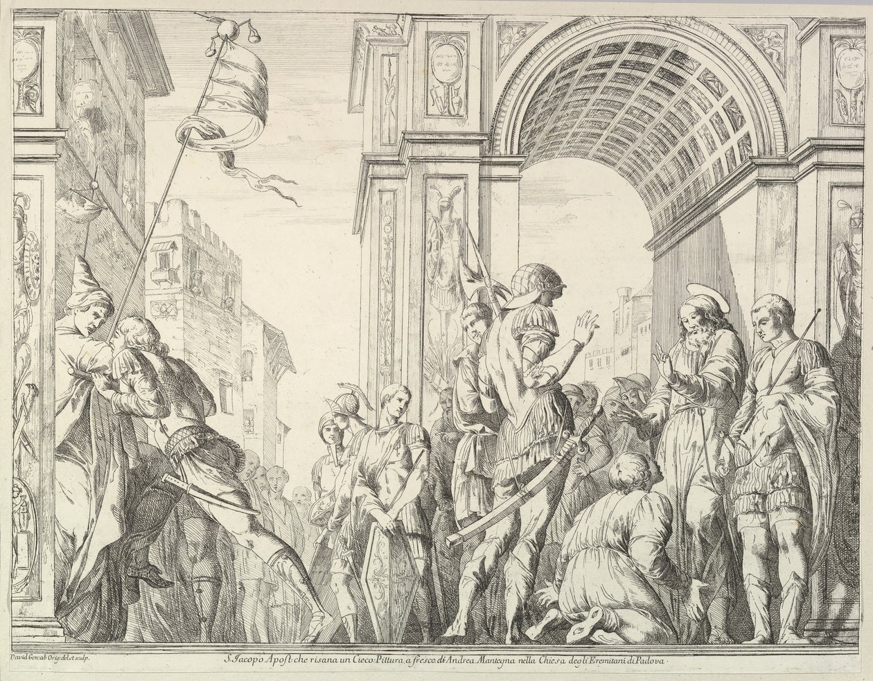 Aziz James Kör Bir Adamı Tedavi Ediyor, The Story of the Story of Saints James and Christopher in the Erem..., 1776. by David Giovanni
