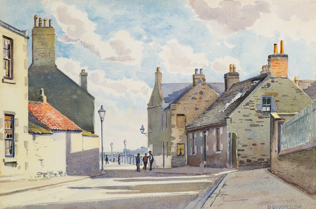 Ambrose Caddesi, Broughty Ferry, 20. yüzyıl (suluboya) by David Goodfellow