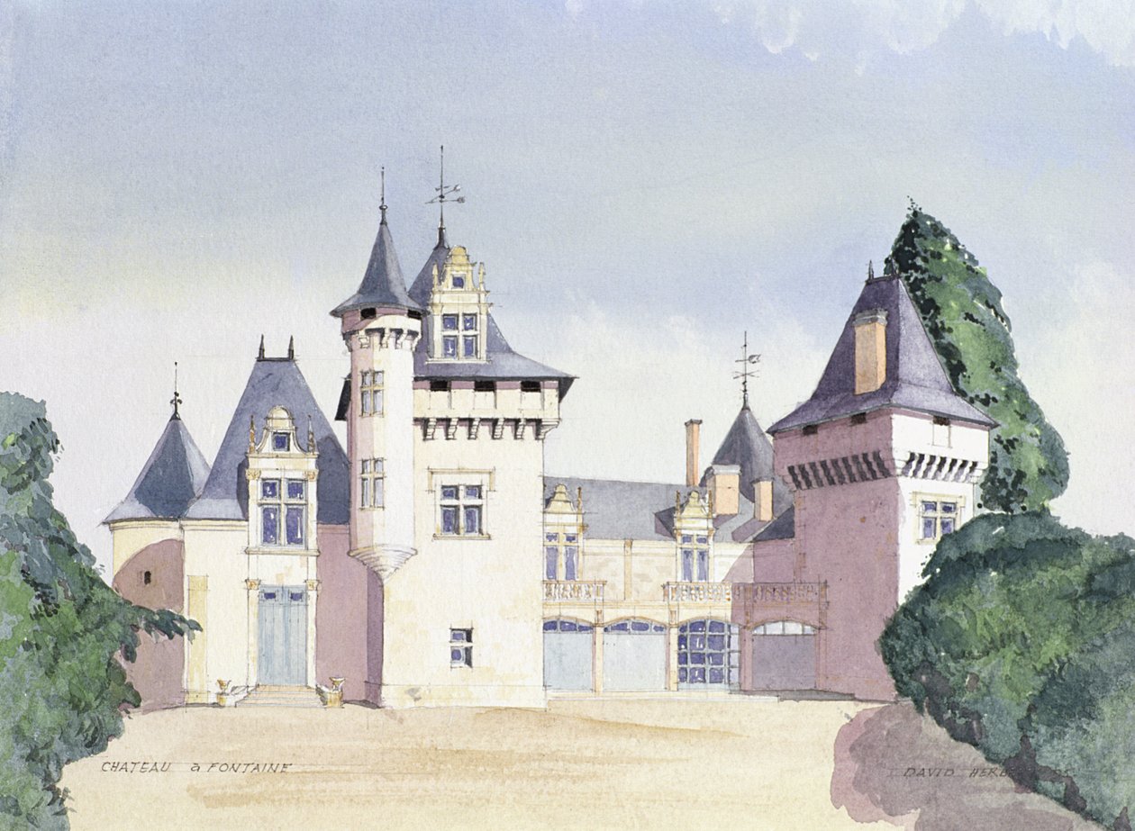 Chateau a Fontaine, 1995 (wc) by David Herbert