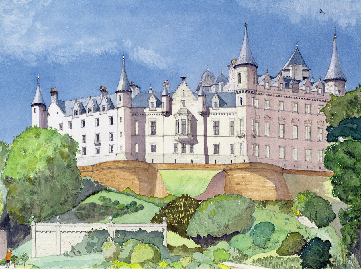Dunrobin Kalesi, 1996 (wc) by David Herbert