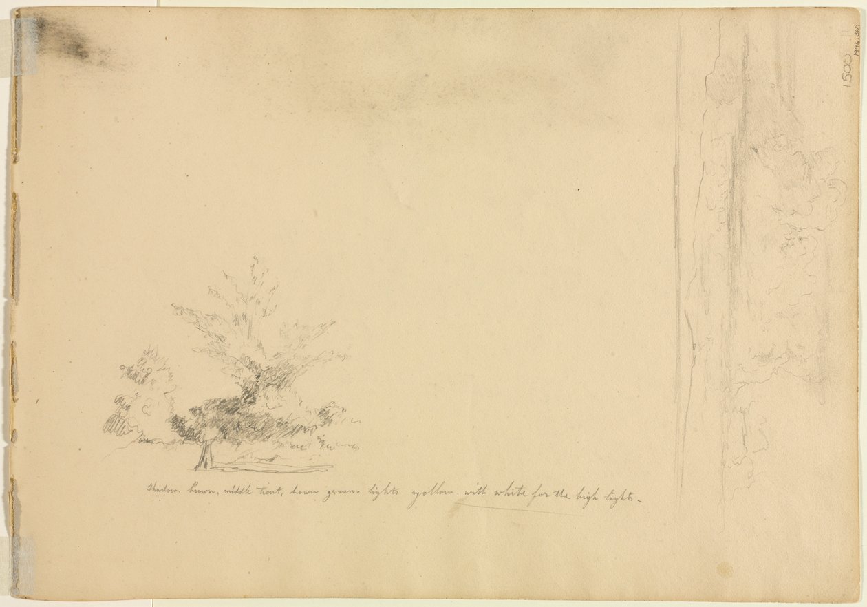 Peyzaj ve Ağaç Çalışmaları verso, c. 1851. by David Johnson