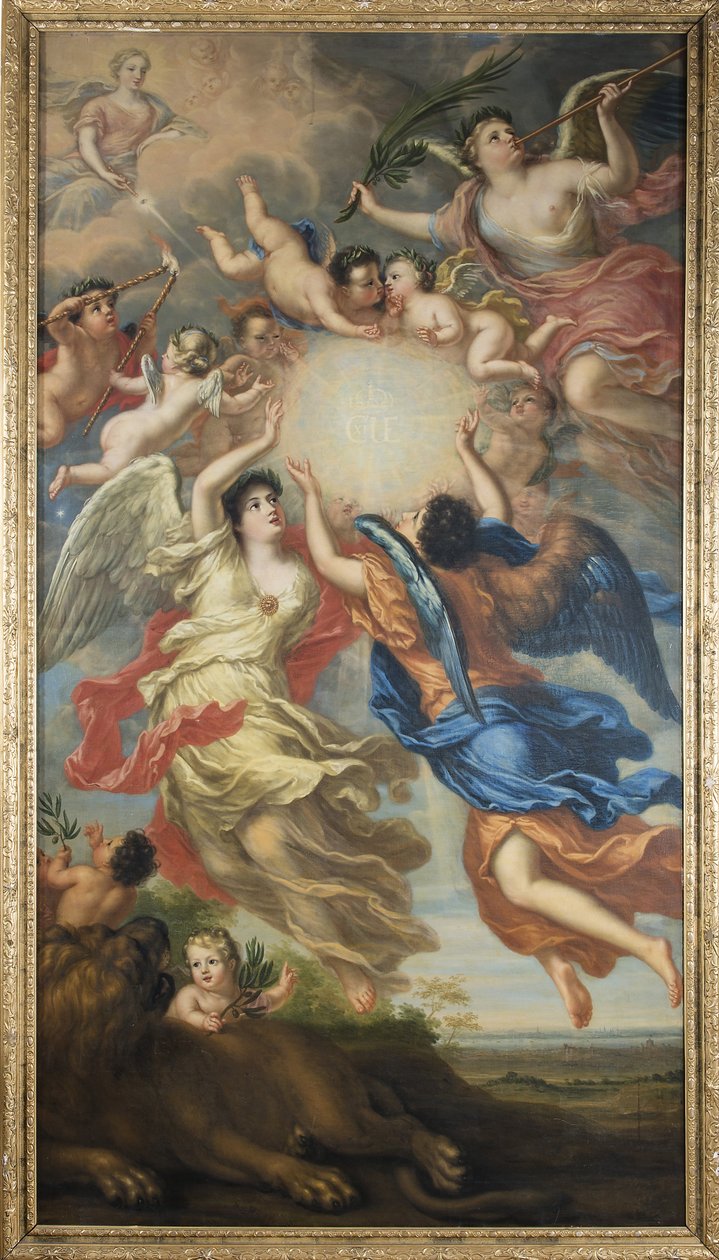 Allegorie de Charles XI de Suede ve Ulrique Eleonore de Danemark ve de Norvege - İsveçli Charles XI (1655-1697) ve Danimarkalı Ulrika Eleonora (1656-1693), Ehrenstrahl, David Kloecker (1629-1698). Tuval üzerine yağlıboya by David Klöcker Ehrenstrahl