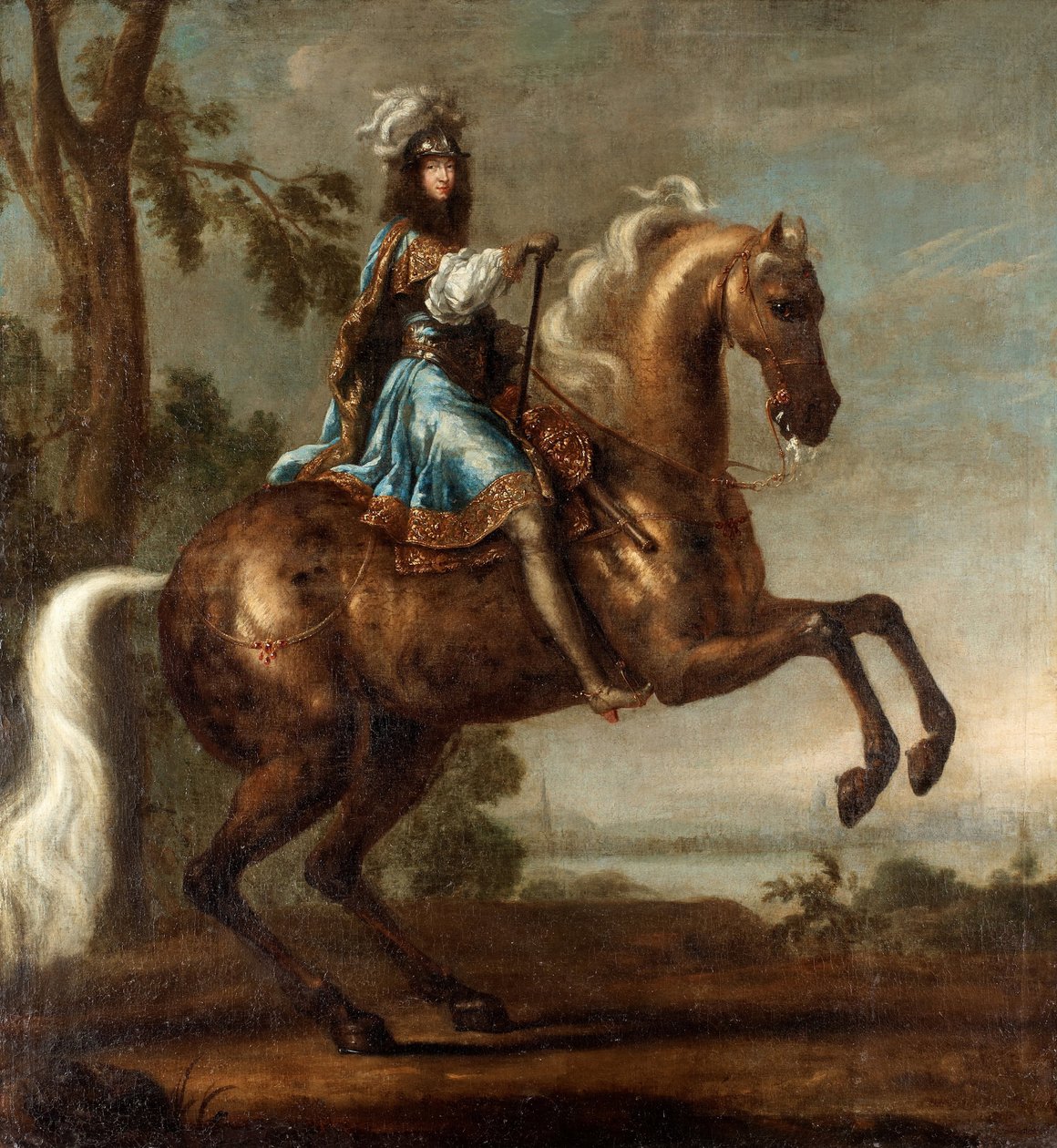 Portre equestre de Charles XI de Suede (1655-1697) (İsveçli XI Charles Portresi) - Ahşap üzerine yağlı boya (124x115 cm) David Kloecker Ehrenstrahl (1629-1698) - Özel Koleksiyon by David Klöcker Ehrenstrahl
