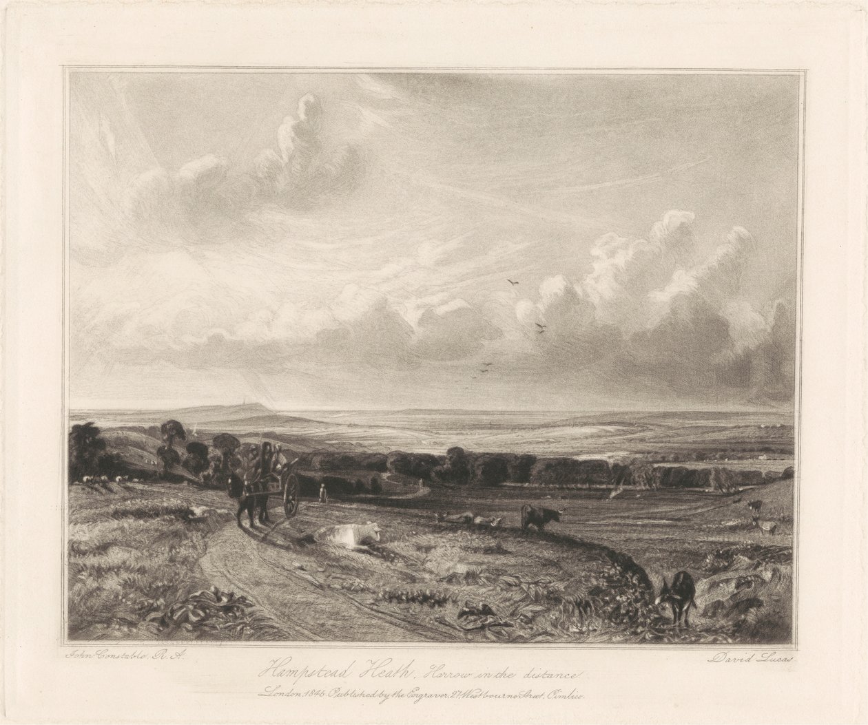 Hampstead Heath, Uzaktaki Harrow by David Lucas