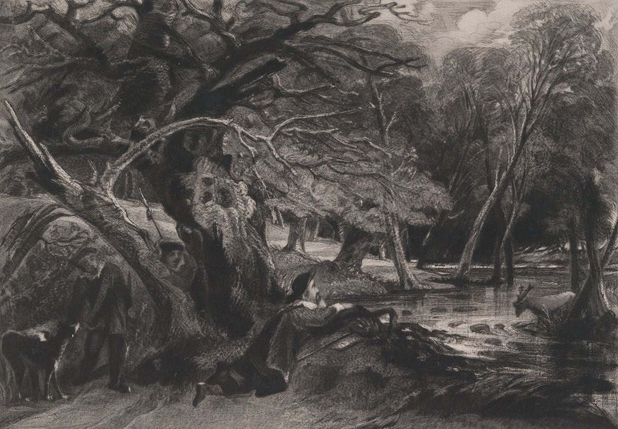 Jacques ve Yaralı Geyik Shakespeare, İstediğiniz Gibi, 2. Perde, 1. Sahne, 1830. by David Lucas