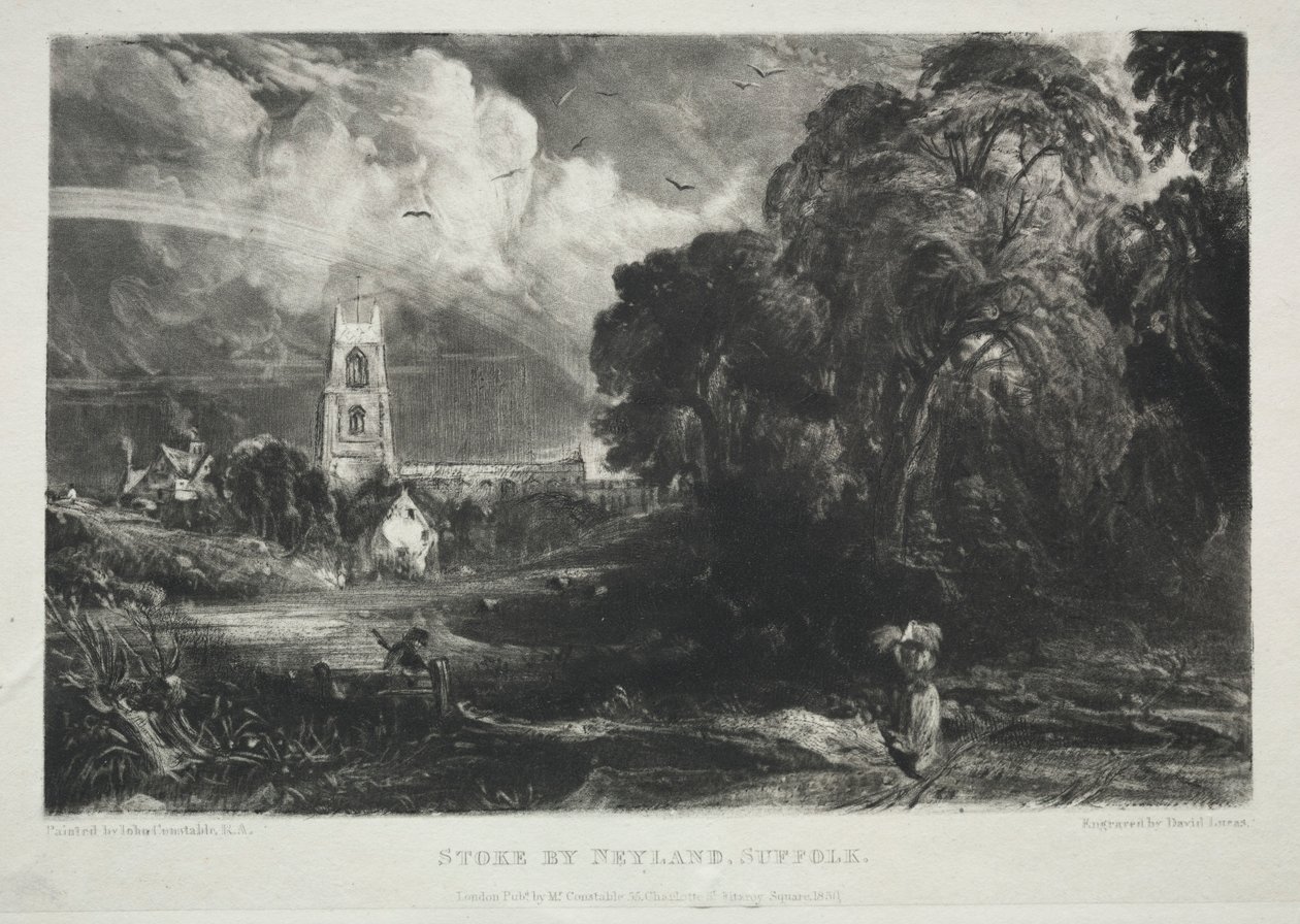 Peyzajın Çeşitli Konuları, İngiliz Manzarasının Karakteristikleri... Stoke by Nayland, Suffolk, 1830. by David Lucas