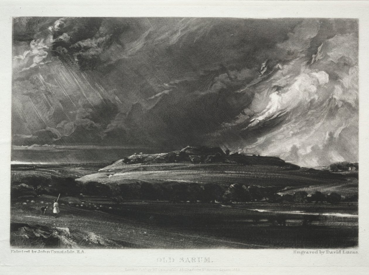 Peyzajın Çeşitli Konuları, İngiliz Manzarasının Karakteristikleri... Old Sarum, 1832. by David Lucas