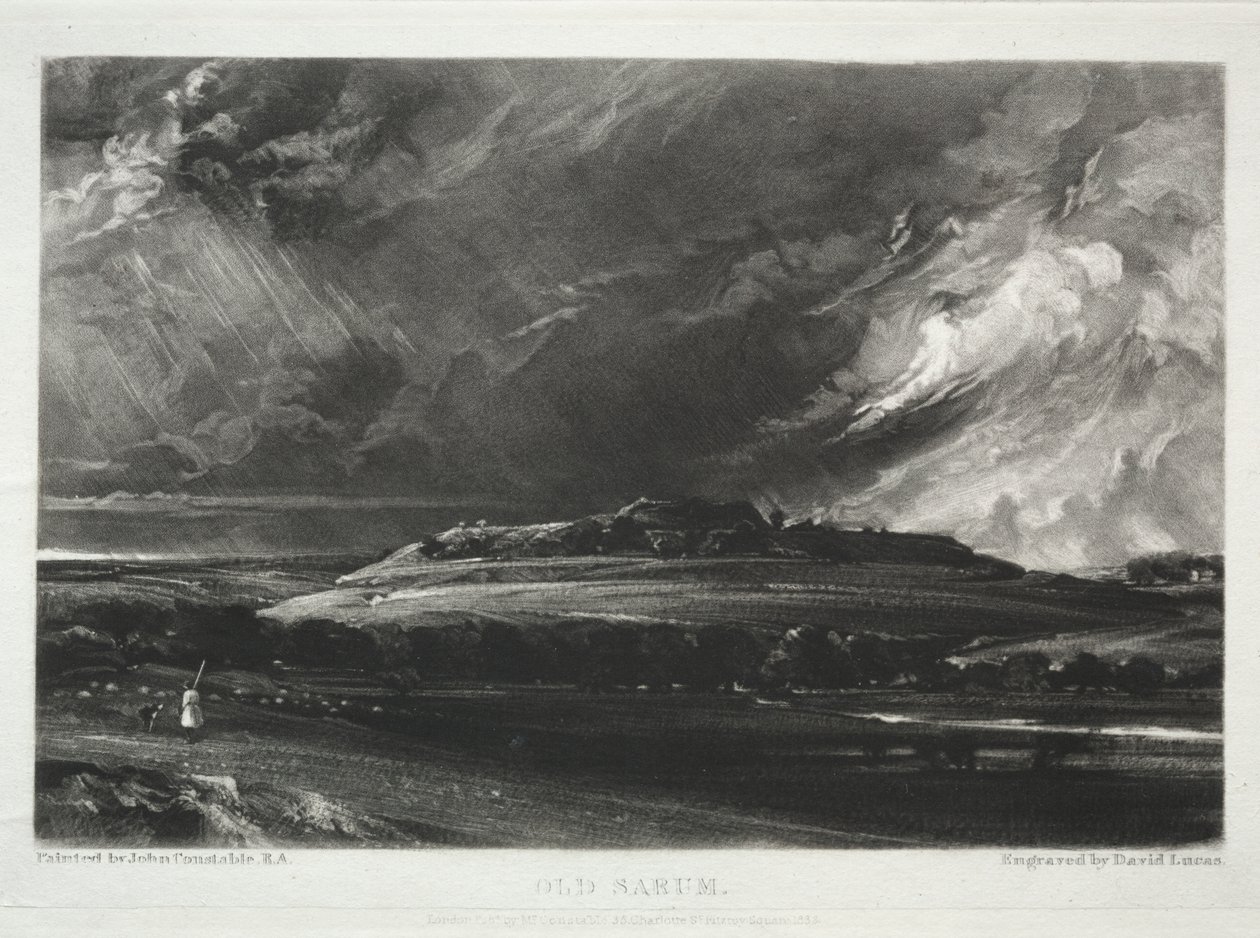 Manzaranın Çeşitli Konuları, John Constable, RA: Old Sarum Tarafından Boyanmış Resimlerden İngiliz Manzarasının Karakteristikleri by David Lucas
