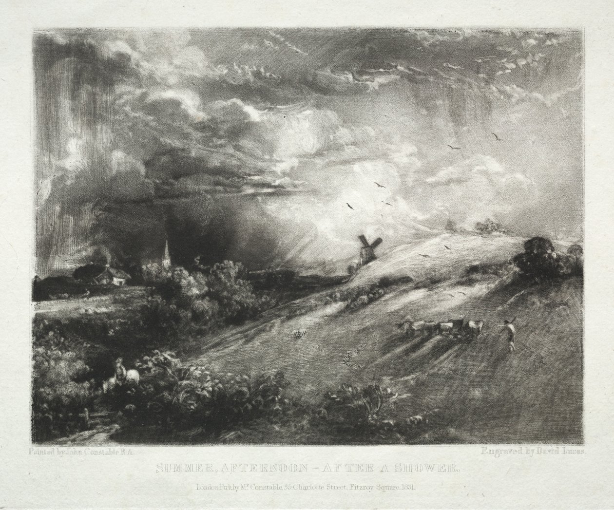 Manzaranın Çeşitli Konuları, John Constable, RA Tarafından Boyanmış Resimlerden İngiliz Manzarasının Karakteristikleri: Yaz Öğleden Sonra - Duştan Sonra by David Lucas