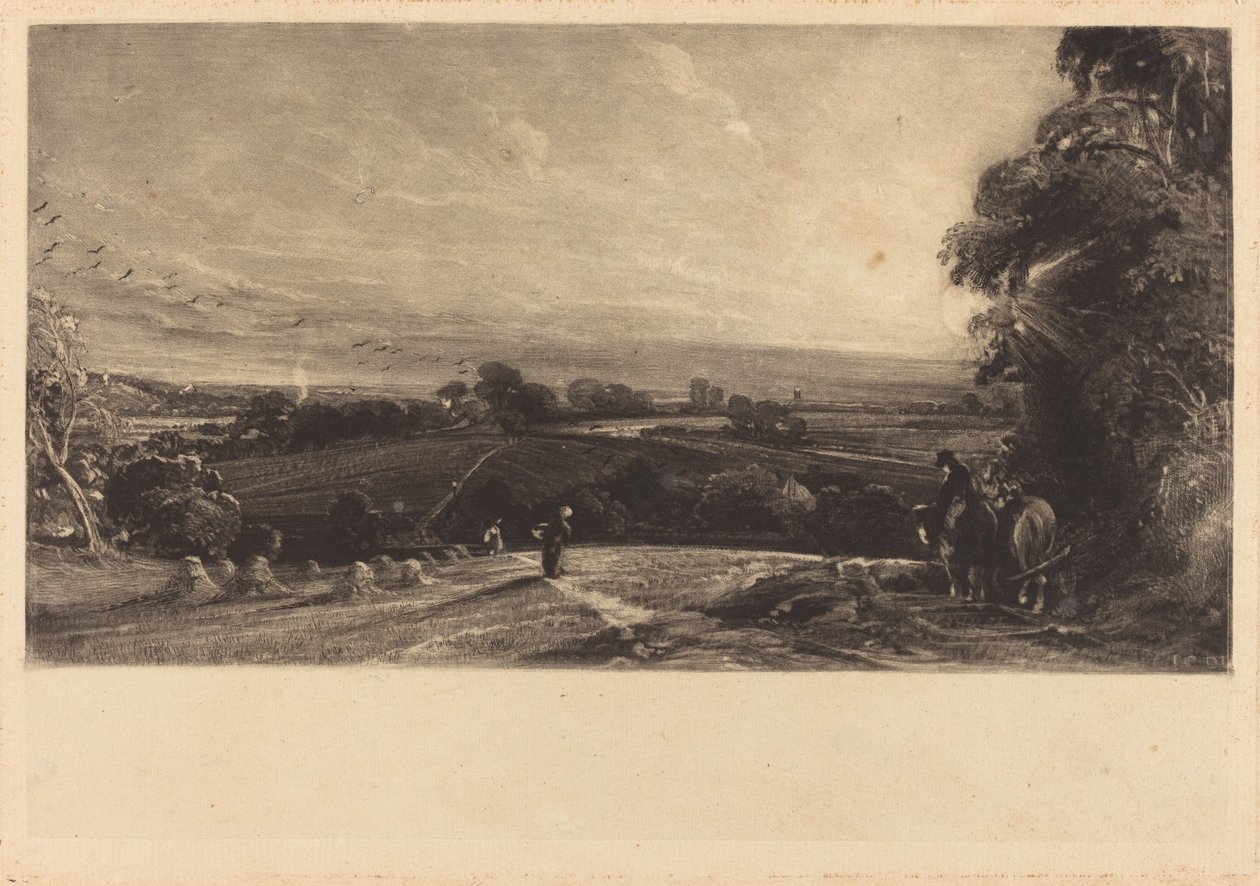 sonbaharda gün batımı by David Lucas after John Constable