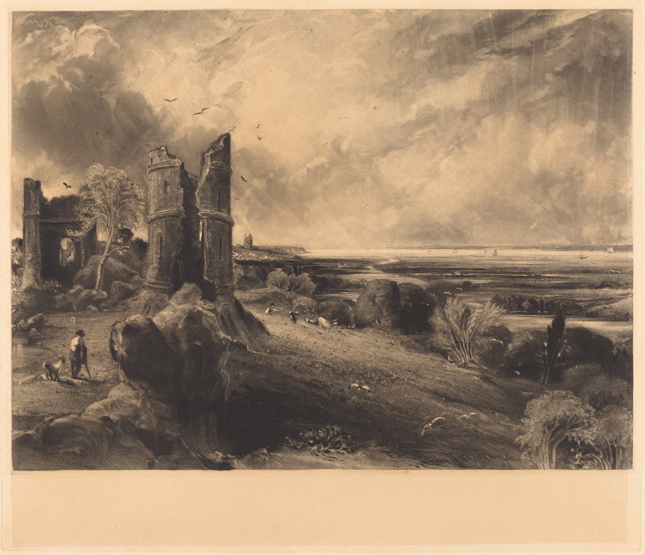 Hadleigh Kalesi (Büyük Plaka) by David Lucas after John Constable