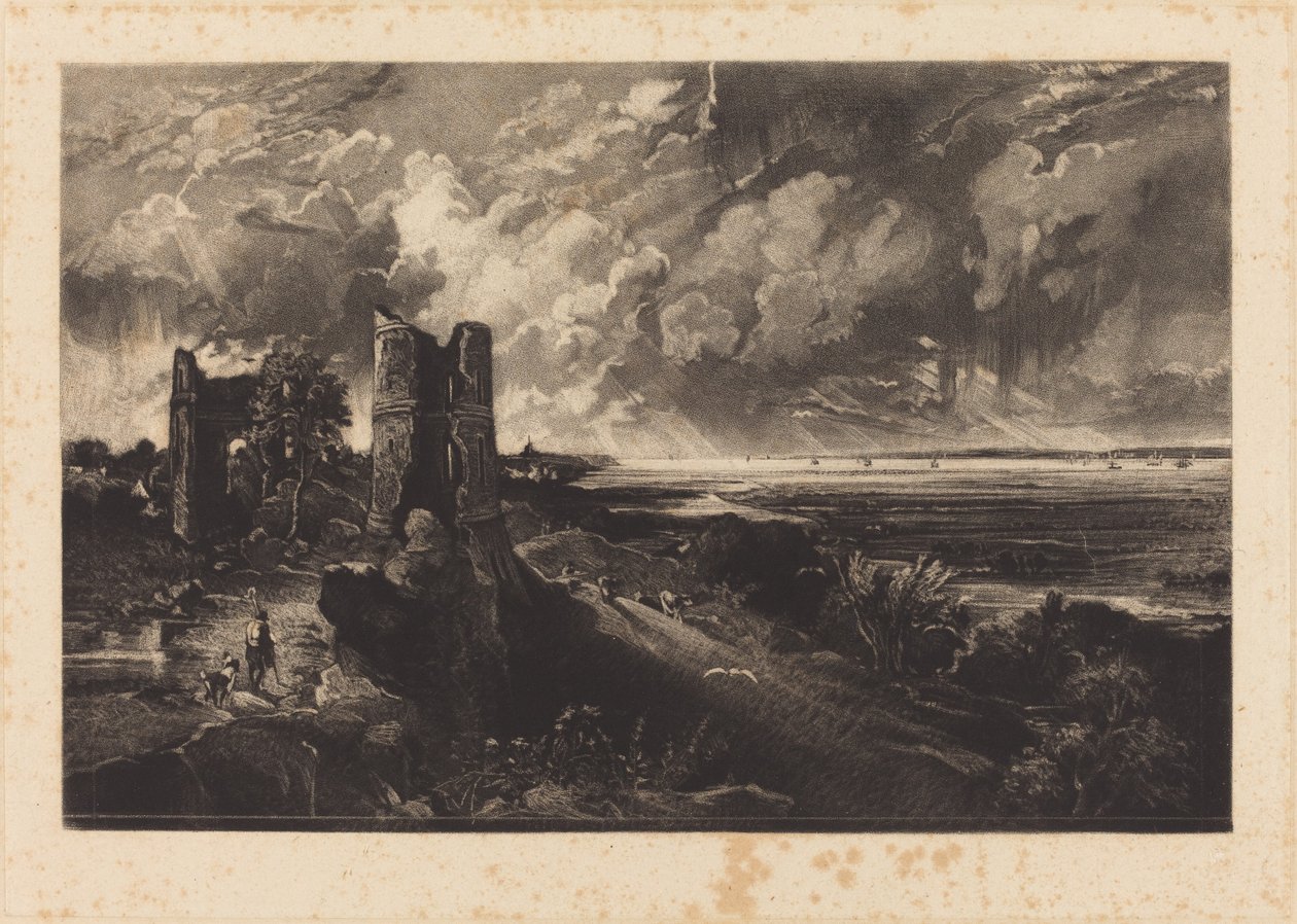 Hadleigh Kalesi (Küçük Tabak) by David Lucas after John Constable