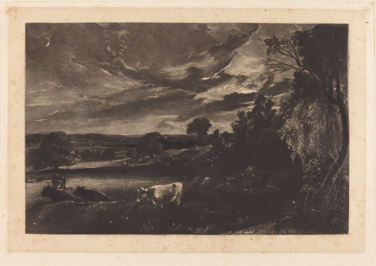 Yaz akşamı by David Lucas after John Constable
