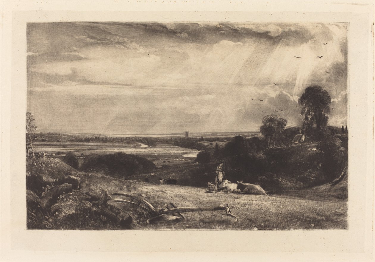 yaz sabahı by David Lucas after John Constable