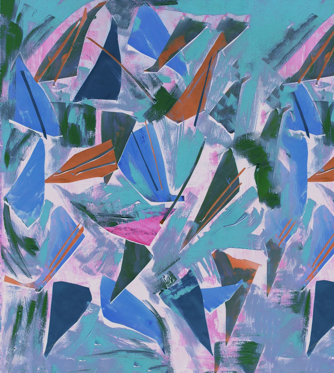 Mavi Zemin Örneği, 2017, Kağıt Üzerinde Kolaj by David McConochie