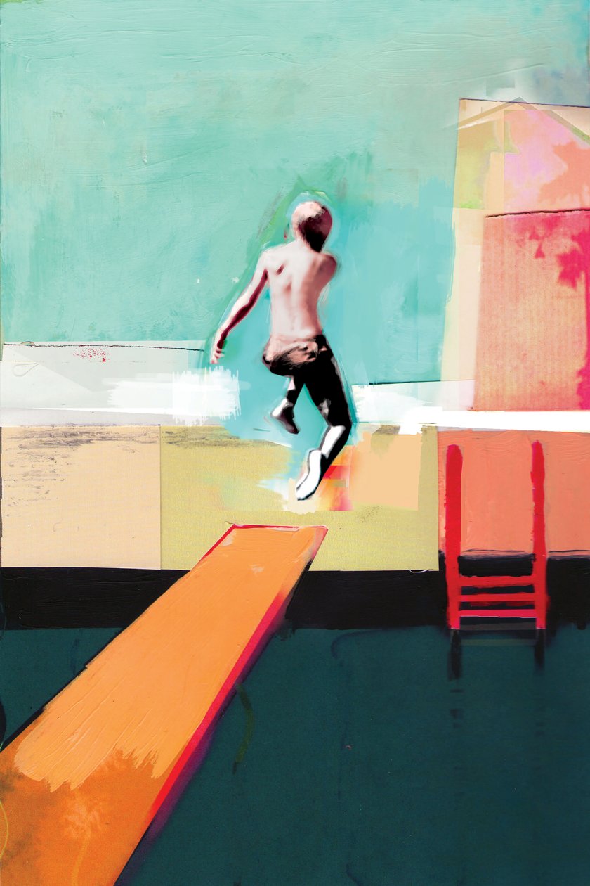 Havuz Günü, 2011, Kağıt Üzerinde Kolaj by David McConochie