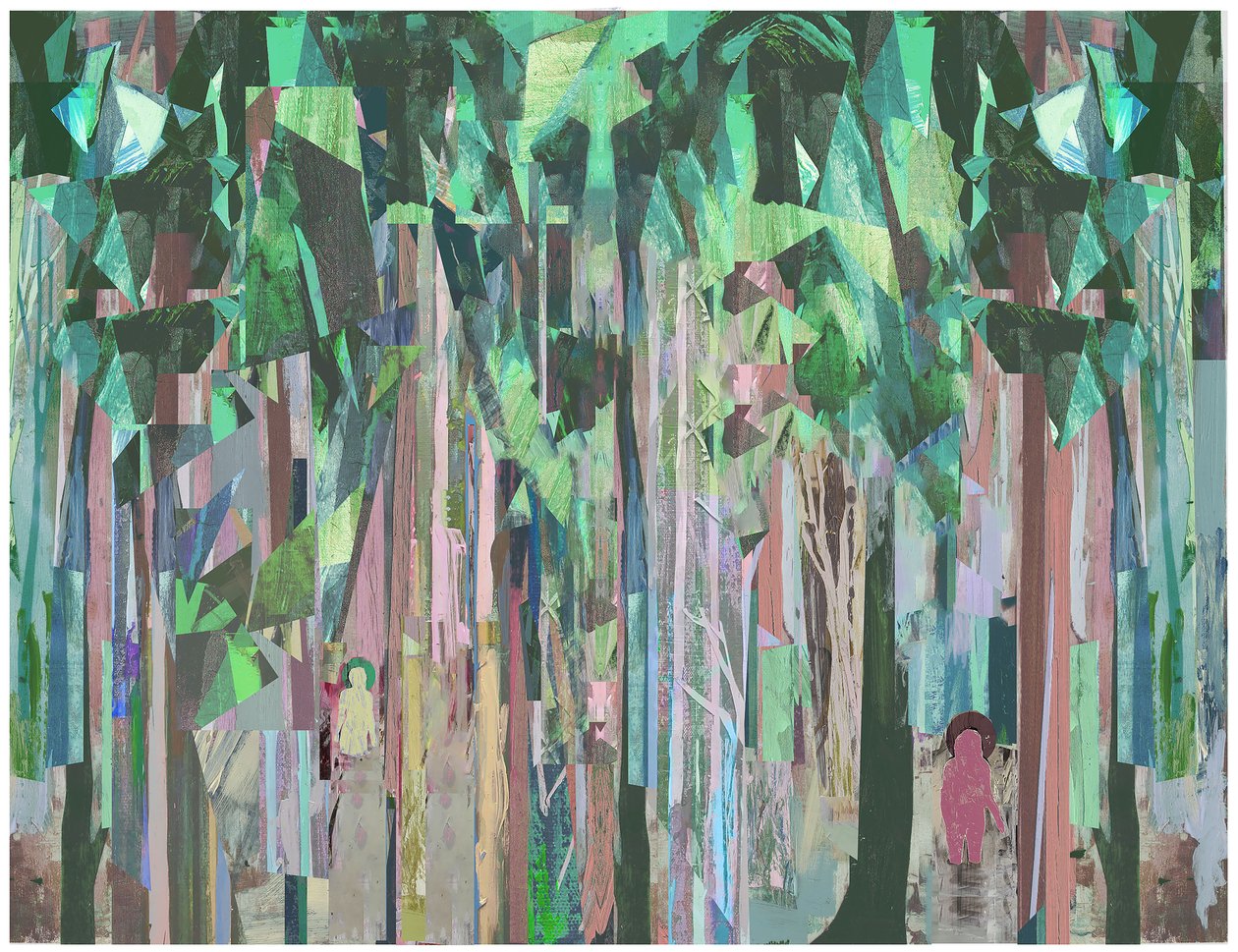 Aradaki Boşluklar, 2017 Ahşap Panel Üzerine Karışık Teknik by David McConochie