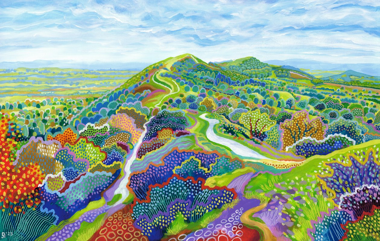 Malvern Perseverance Hill, 2023 (kağıt üzerine akrilik) by David Newton