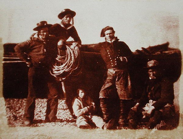 Balıkçılar (calotype negatiften tuzlu kağıt baskısı) by David Octavius and Adamson Robert Hill