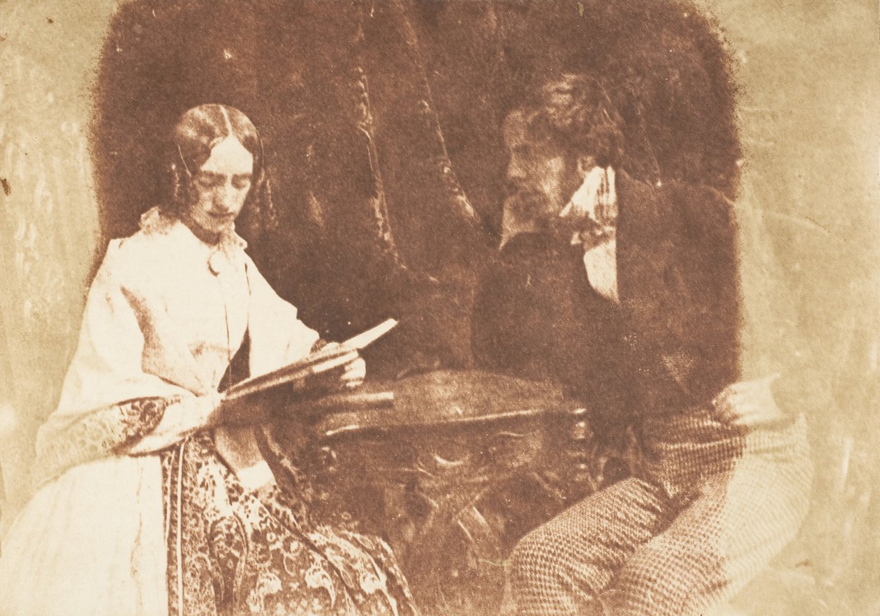 Oturan Çift, Okuyan Kadın, 1843-47. Yaratıcılar: David Octavius Hill, Robert Adamson, Hill & Adamson. by Hill and Adamson