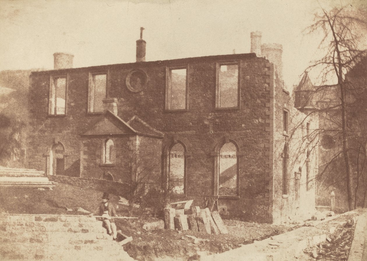 Waverley İstasyonu, c sitesinde yıkım sırasında Lady Glenorchy Şapeli. 1846. Yaratıcılar: David Octavius Hill, Robert Adamson. by David Octavius Hill, Robert Adamson
