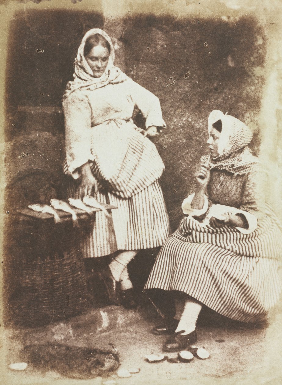 Newhaven Balık Kadınları, Jeanie Wilson ve Annie Linton by David Octavius Hill