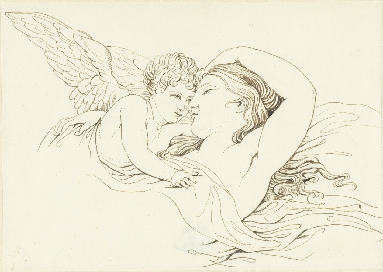 Venüs'te yatarken Cupid ile tanıştı by David Pièrre Giottino Humbert de Superville