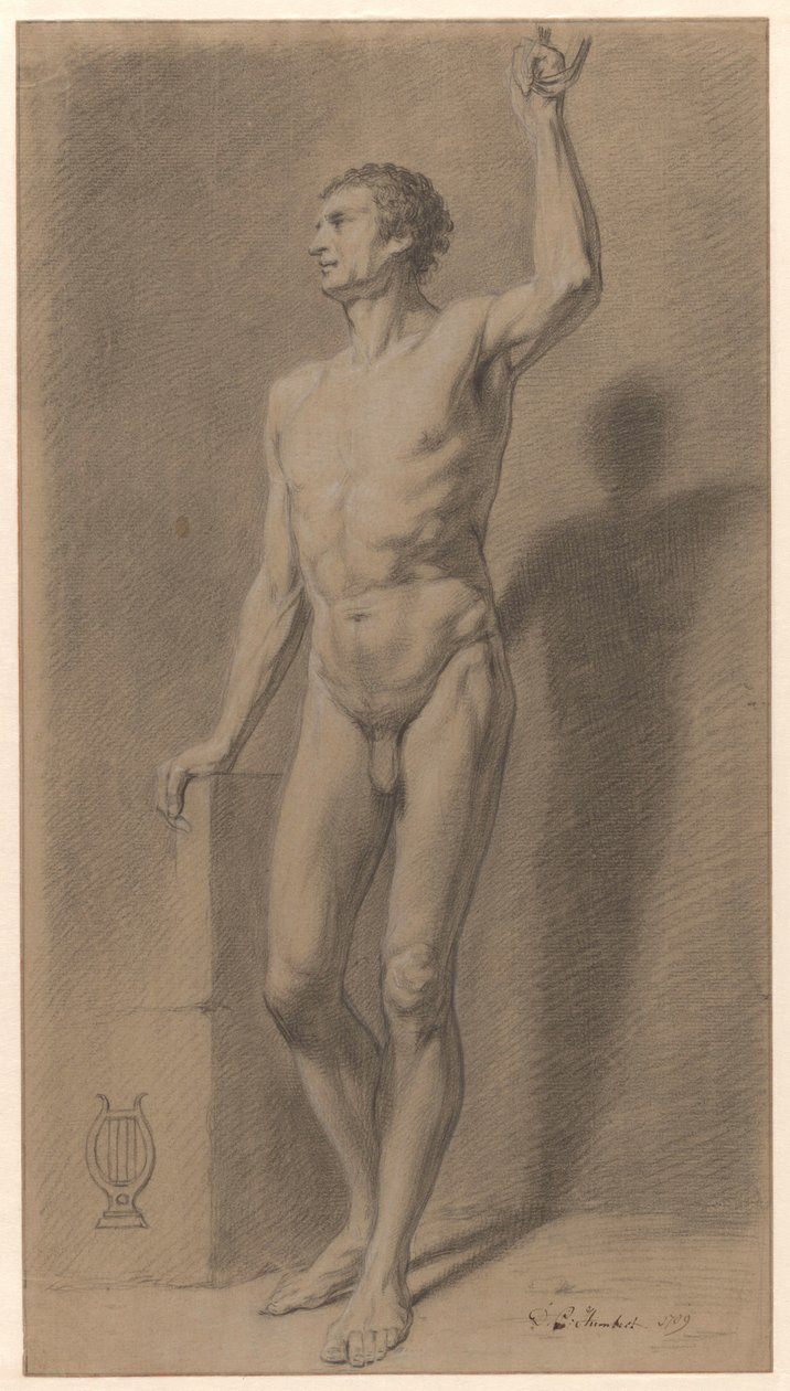 erkek çıplak ayakta; akademi çalışması by David Pièrre Giottino Humbert de Superville