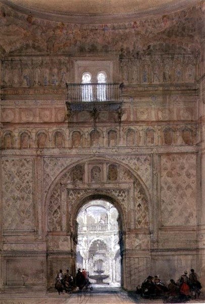 Bir Cami, Kahire (kağıt üzerine sulu boya) by David Roberts
