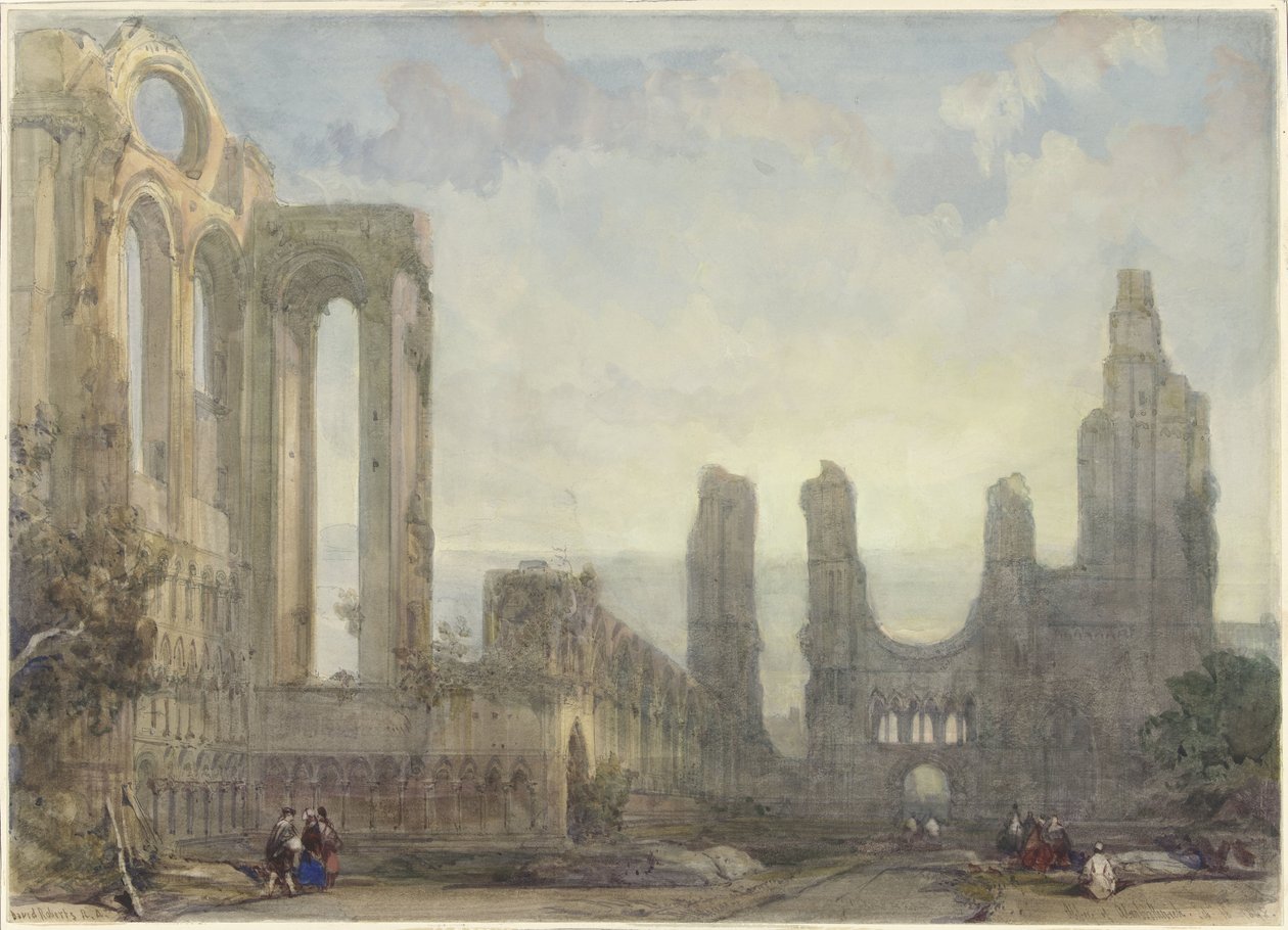 Aberbrothwick Manastırı Harabeleri Geceleri by David Roberts