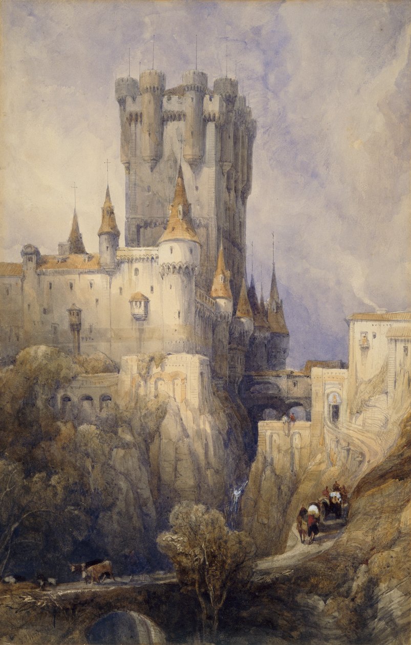 Alcazar, Segovia, İspanya, 1836 by David Roberts