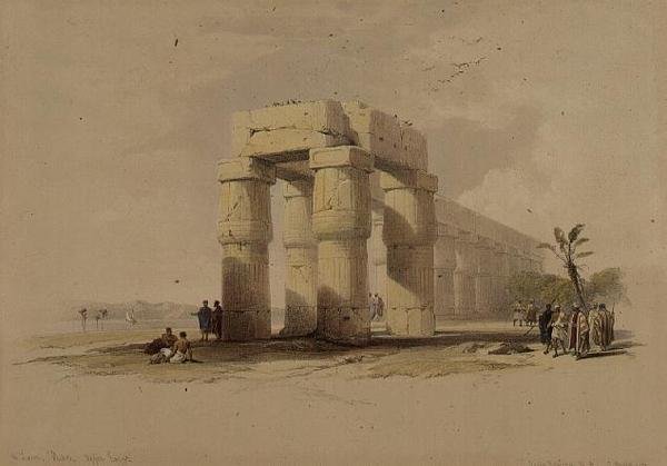 Luksor, Thebes, Yukarı Mısır, "Mısır ve Nubia"dan, Cilt 1 (litto) by David Roberts