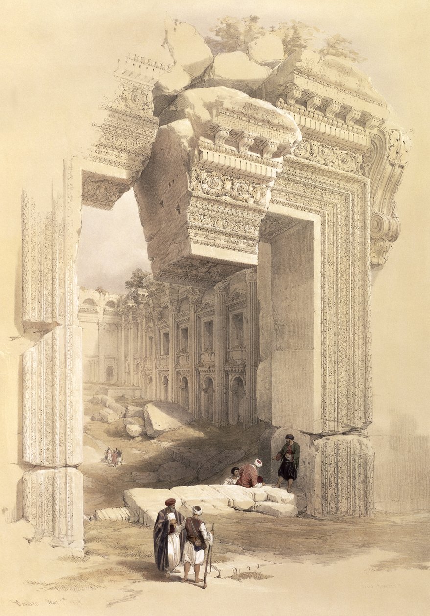 Baalbec, 7 Mayıs 1839, Louis Haghe (1806-85) pub tarafından oyulmuş 