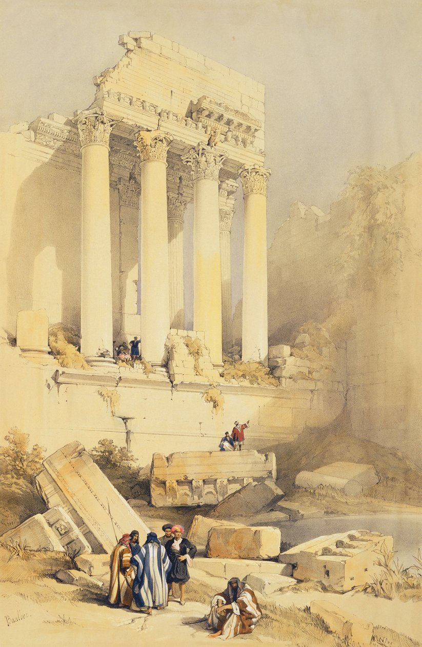 Baalbec, Louis Haghe (1806-85) pub tarafından kazınmış, 