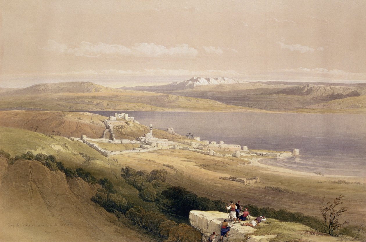 City of Tiberias on the Sea of Galilee, April 22nd 1839, plate 38 from Volume I of 