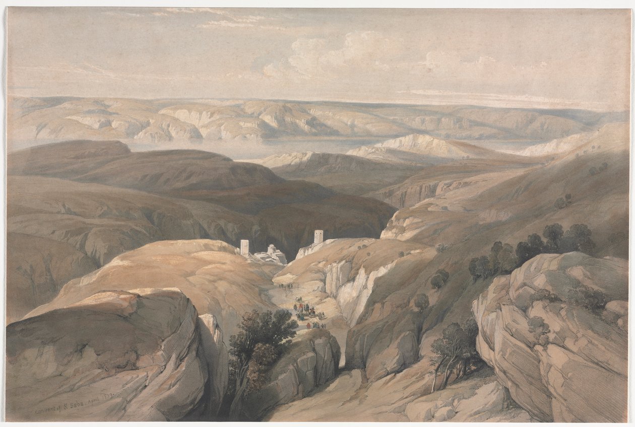 Aziz Saba Manastırı, 1839. by David Roberts