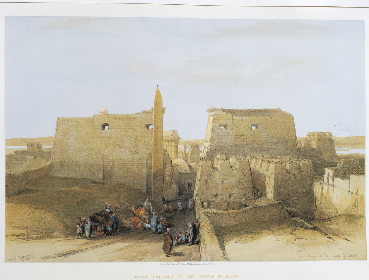 Mısır, Luksor Tapınağı, David Roberts tarafından gravür by David Roberts