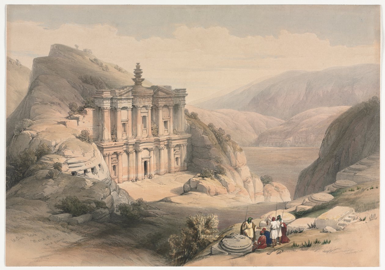 El Deir Petra, 1839. by David Roberts