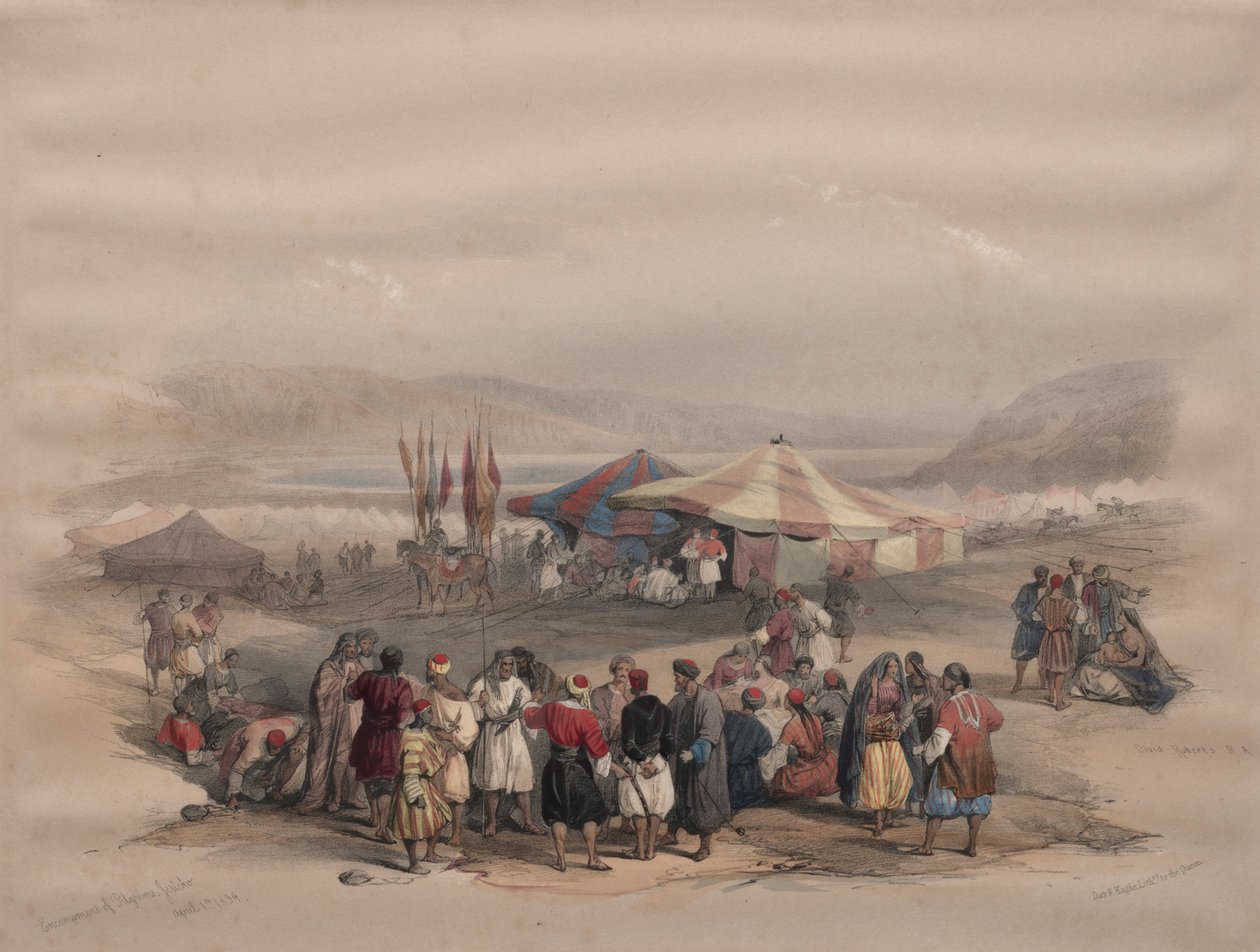 Hacılar Kampı, Jericho, 1839. by David Roberts