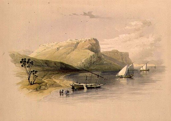 Ibrim Kalesi, Nubia, "Mısır ve Nubia"dan, Cilt 1 (litto) by David Roberts
