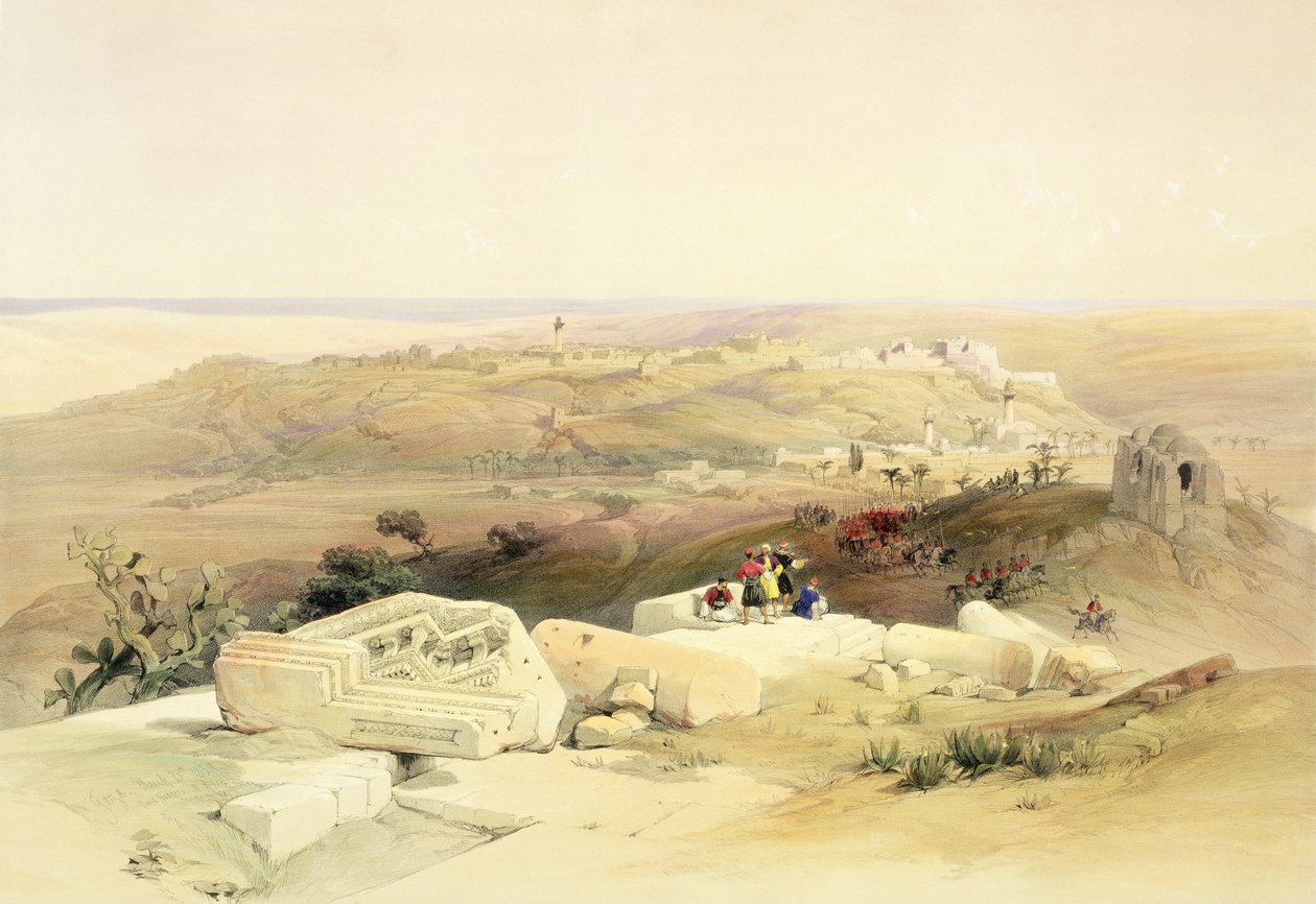 Gazze, 21 Mart 1839, Louis Haghe (1806-85) pub tarafından oyulmuş 