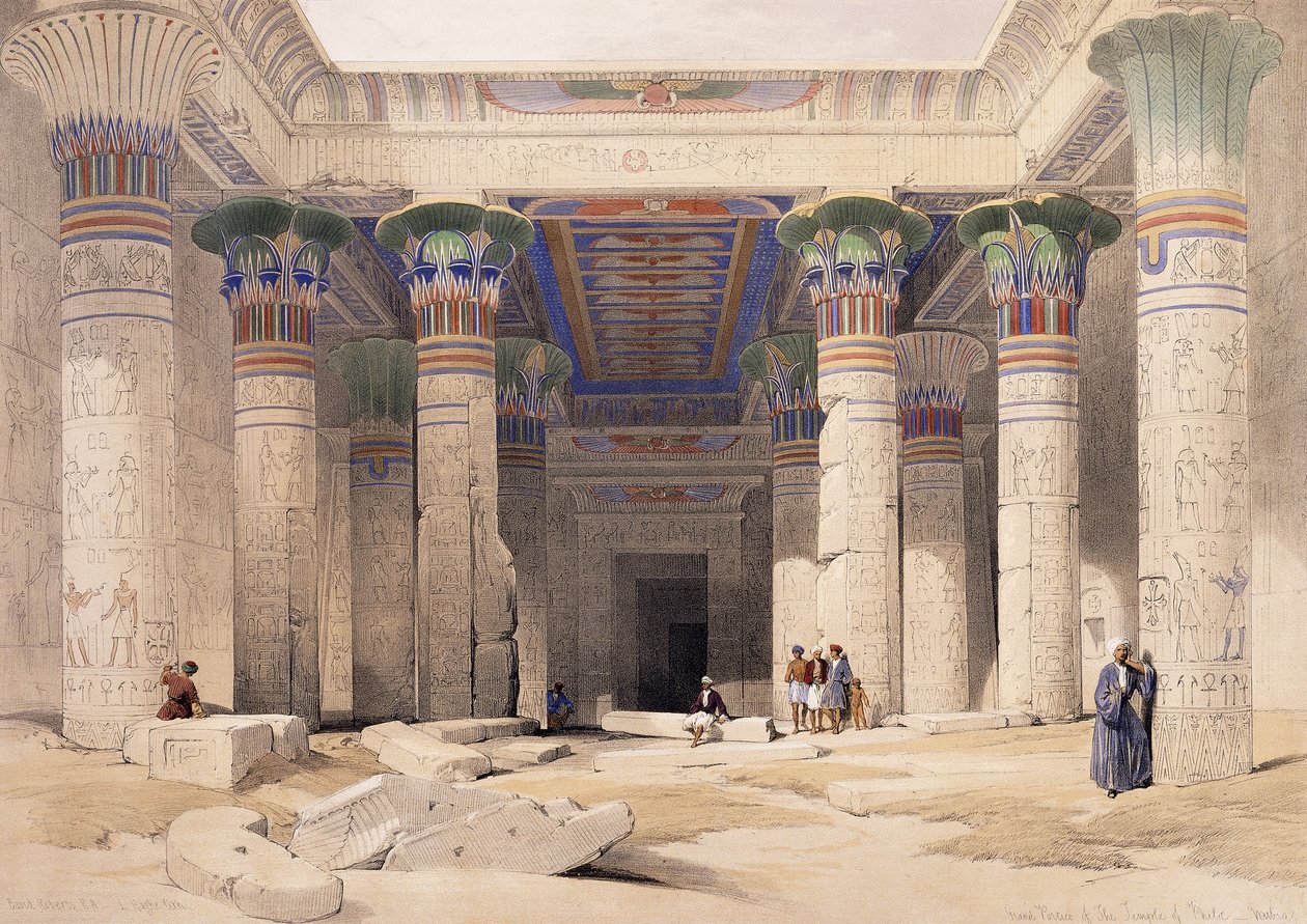 Philae Tapınağı Büyük Portiko - Nubia, 1842-1849 by David Roberts