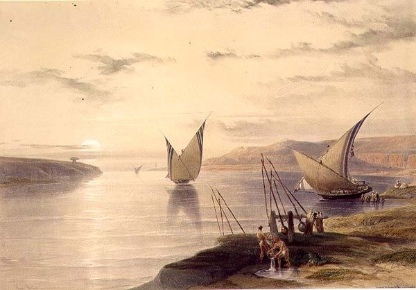 Hager Setsilis, "Mısır ve Nubia"dan, Cilt 1 (lito) by David Roberts